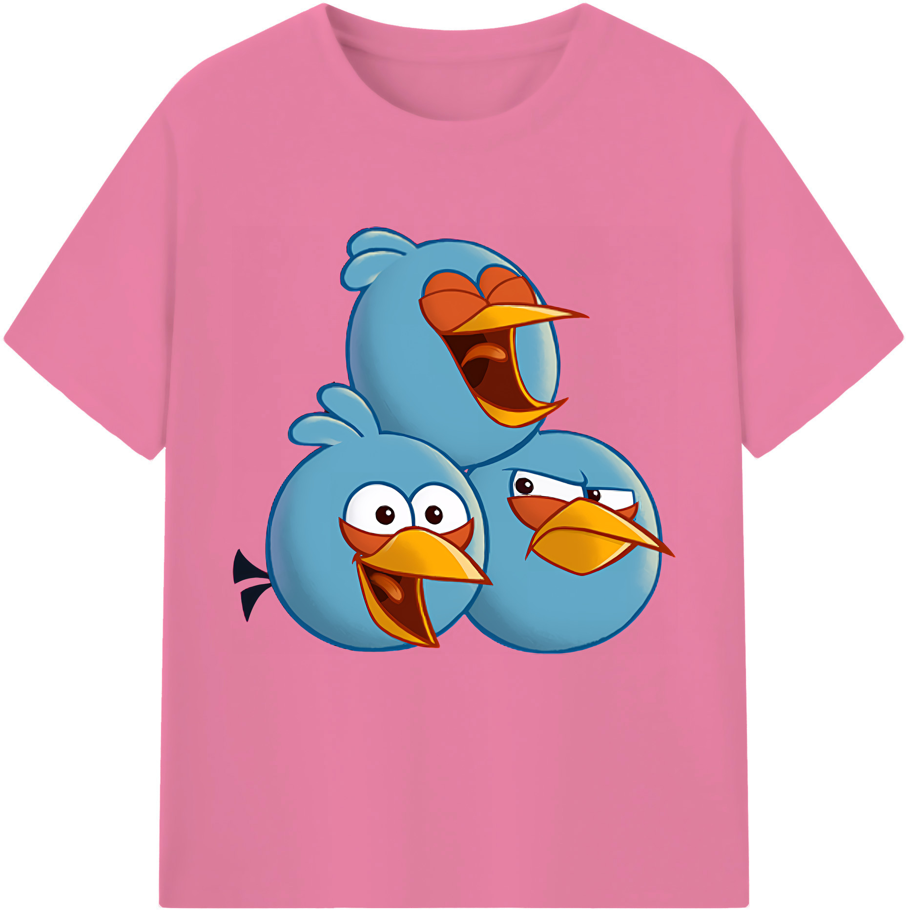 （画像用） Angry Birds アングリーバード 綿100％半袖Tシャツ（フロントプリント）